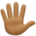 Hand With Fingers Splayed: Medium-dark Skin Tone Emoji Copy Paste ― 🖐🏾 - facebook