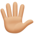 Hand With Fingers Splayed: Medium-light Skin Tone Emoji Copy Paste ― 🖐🏼 - facebook