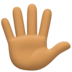Hand With Fingers Splayed: Medium Skin Tone Emoji Copy Paste ― 🖐🏽 - facebook