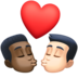 Kiss: Man, Man, Dark Skin Tone, Light Skin Tone Emoji Copy Paste ― 👨🏿‍❤️‍💋‍👨🏻 - facebook