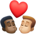 Kiss: Man, Man, Dark Skin Tone, Medium-light Skin Tone Emoji Copy Paste ― 👨🏿‍❤️‍💋‍👨🏼 - facebook