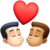 Kiss: Man, Man, Light Skin Tone, Medium Skin Tone Emoji Copy Paste ― 👨🏻‍❤️‍💋‍👨🏽 - facebook