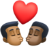 Kiss: Man, Man, Medium-dark Skin Tone, Dark Skin Tone Emoji Copy Paste ― 👨🏾‍❤️‍💋‍👨🏿 - facebook