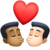 Kiss: Man, Man, Medium-dark Skin Tone, Light Skin Tone Emoji Copy Paste ― 👨🏾‍❤️‍💋‍👨🏻 - facebook