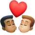 Kiss: Man, Man, Medium-dark Skin Tone, Medium-light Skin Tone Emoji Copy Paste ― 👨🏾‍❤️‍💋‍👨🏼 - facebook