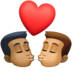 Kiss: Man, Man, Medium-dark Skin Tone, Medium Skin Tone Emoji Copy Paste ― 👨🏾‍❤️‍💋‍👨🏽 - facebook