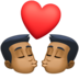 Kiss: Man, Man, Medium-dark Skin Tone Emoji Copy Paste ― 👨🏾‍❤️‍💋‍👨🏾 - facebook