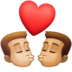 Kiss: Man, Man, Medium-light Skin Tone, Medium Skin Tone Emoji Copy Paste ― 👨🏼‍❤️‍💋‍👨🏽 - facebook
