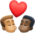 Kiss: Man, Man, Medium Skin Tone, Dark Skin Tone Emoji Copy Paste ― 👨🏽‍❤️‍💋‍👨🏿 - facebook