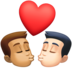 Kiss: Man, Man, Medium Skin Tone, Light Skin Tone Emoji Copy Paste ― 👨🏽‍❤️‍💋‍👨🏻 - facebook
