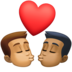 Kiss: Man, Man, Medium Skin Tone, Medium-dark Skin Tone Emoji Copy Paste ― 👨🏽‍❤️‍💋‍👨🏾 - facebook