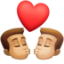Kiss: Man, Man, Medium Skin Tone, Medium-light Skin Tone Emoji Copy Paste ― 👨🏽‍❤️‍💋‍👨🏼 - facebook