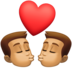 Kiss: Man, Man, Medium Skin Tone Emoji Copy Paste ― 👨🏽‍❤️‍💋‍👨🏽 - facebook