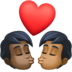 Kiss: Person, Person, Dark Skin Tone, Medium-dark Skin Tone Emoji Copy Paste ― 🧑🏿‍❤️‍💋‍🧑🏾 - facebook