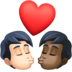 Kiss: Person, Person, Light Skin Tone, Dark Skin Tone Emoji Copy Paste ― 🧑🏻‍❤️‍💋‍🧑🏿 - facebook