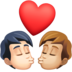 Kiss: Person, Person, Light Skin Tone, Medium-light Skin Tone Emoji Copy Paste ― 🧑🏻‍❤️‍💋‍🧑🏼 - facebook