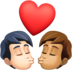 Kiss: Person, Person, Light Skin Tone, Medium Skin Tone Emoji Copy Paste ― 🧑🏻‍❤️‍💋‍🧑🏽 - facebook