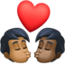 Kiss: Person, Person, Medium-dark Skin Tone, Dark Skin Tone Emoji Copy Paste ― 🧑🏾‍❤️‍💋‍🧑🏿 - facebook