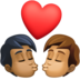 Kiss: Person, Person, Medium-dark Skin Tone, Medium Skin Tone Emoji Copy Paste ― 🧑🏾‍❤️‍💋‍🧑🏽 - facebook