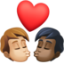 Kiss: Person, Person, Medium-light Skin Tone, Dark Skin Tone Emoji Copy Paste ― 🧑🏼‍❤️‍💋‍🧑🏿 - facebook