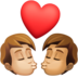 Kiss: Person, Person, Medium-light Skin Tone, Medium Skin Tone Emoji Copy Paste ― 🧑🏼‍❤️‍💋‍🧑🏽 - facebook