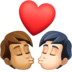 Kiss: Person, Person, Medium Skin Tone, Light Skin Tone Emoji Copy Paste ― 🧑🏽‍❤️‍💋‍🧑🏻 - facebook