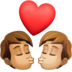 Kiss: Person, Person, Medium Skin Tone, Medium-light Skin Tone Emoji Copy Paste ― 🧑🏽‍❤️‍💋‍🧑🏼 - facebook