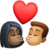 Kiss: Woman, Man, Dark Skin Tone, Medium Skin Tone Emoji Copy Paste ― 👩🏿‍❤️‍💋‍👨🏽 - facebook