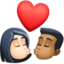 Kiss: Woman, Man, Light Skin Tone, Medium-dark Skin Tone Emoji Copy Paste ― 👩🏻‍❤️‍💋‍👨🏾 - facebook