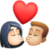 Kiss: Woman, Man, Light Skin Tone, Medium-light Skin Tone Emoji Copy Paste ― 👩🏻‍❤️‍💋‍👨🏼 - facebook