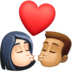 Kiss: Woman, Man, Light Skin Tone, Medium Skin Tone Emoji Copy Paste ― 👩🏻‍❤️‍💋‍👨🏽 - facebook