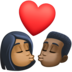 Kiss: Woman, Man, Medium-dark Skin Tone, Dark Skin Tone Emoji Copy Paste ― 👩🏾‍❤️‍💋‍👨🏿 - facebook