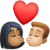 Kiss: Woman, Man, Medium-dark Skin Tone, Medium-light Skin Tone Emoji Copy Paste ― 👩🏾‍❤️‍💋‍👨🏼 - facebook