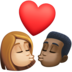 Kiss: Woman, Man, Medium-light Skin Tone, Dark Skin Tone Emoji Copy Paste ― 👩🏼‍❤️‍💋‍👨🏿 - facebook