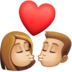 Kiss: Woman, Man, Medium-light Skin Tone Emoji Copy Paste ― 👩🏼‍❤️‍💋‍👨🏼 - facebook