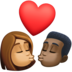 Kiss: Woman, Man, Medium Skin Tone, Dark Skin Tone Emoji Copy Paste ― 👩🏽‍❤️‍💋‍👨🏿 - facebook