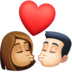 Kiss: Woman, Man, Medium Skin Tone, Light Skin Tone Emoji Copy Paste ― 👩🏽‍❤️‍💋‍👨🏻 - facebook
