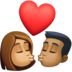 Kiss: Woman, Man, Medium Skin Tone, Medium-dark Skin Tone Emoji Copy Paste ― 👩🏽‍❤️‍💋‍👨🏾 - facebook