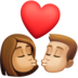 Kiss: Woman, Man, Medium Skin Tone, Medium-light Skin Tone Emoji Copy Paste ― 👩🏽‍❤️‍💋‍👨🏼 - facebook