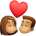 Kiss: Woman, Man, Medium Skin Tone Emoji Copy Paste ― 👩🏽‍❤️‍💋‍👨🏽 - facebook