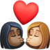 Kiss: Woman, Woman, Dark Skin Tone, Medium-light Skin Tone Emoji Copy Paste ― 👩🏿‍❤️‍💋‍👩🏼 - facebook