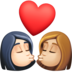 Kiss: Woman, Woman, Light Skin Tone, Medium-light Skin Tone Emoji Copy Paste ― 👩🏻‍❤️‍💋‍👩🏼 - facebook