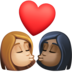 Kiss: Woman, Woman, Medium-light Skin Tone, Dark Skin Tone Emoji Copy Paste ― 👩🏼‍❤️‍💋‍👩🏿 - facebook