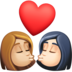 Kiss: Woman, Woman, Medium-light Skin Tone, Light Skin Tone Emoji Copy Paste ― 👩🏼‍❤️‍💋‍👩🏻 - facebook