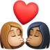 Kiss: Woman, Woman, Medium-light Skin Tone, Medium-dark Skin Tone Emoji Copy Paste ― 👩🏼‍❤️‍💋‍👩🏾 - facebook