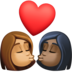 Kiss: Woman, Woman, Medium Skin Tone, Dark Skin Tone Emoji Copy Paste ― 👩🏽‍❤️‍💋‍👩🏿 - facebook