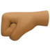 Left-facing Fist: Medium-dark Skin Tone Emoji Copy Paste ― 🤛🏾 - facebook