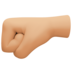 Left-facing Fist: Medium-light Skin Tone Emoji Copy Paste ― 🤛🏼 - facebook