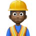Man Construction Worker: Dark Skin Tone Emoji Copy Paste ― 👷🏿‍♂ - facebook
