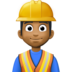 Man Construction Worker: Medium-dark Skin Tone Emoji Copy Paste ― 👷🏾‍♂ - facebook